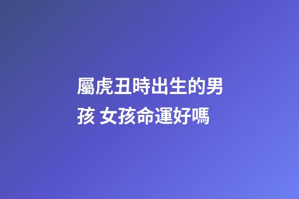 屬虎丑時出生的男孩 女孩命運好嗎